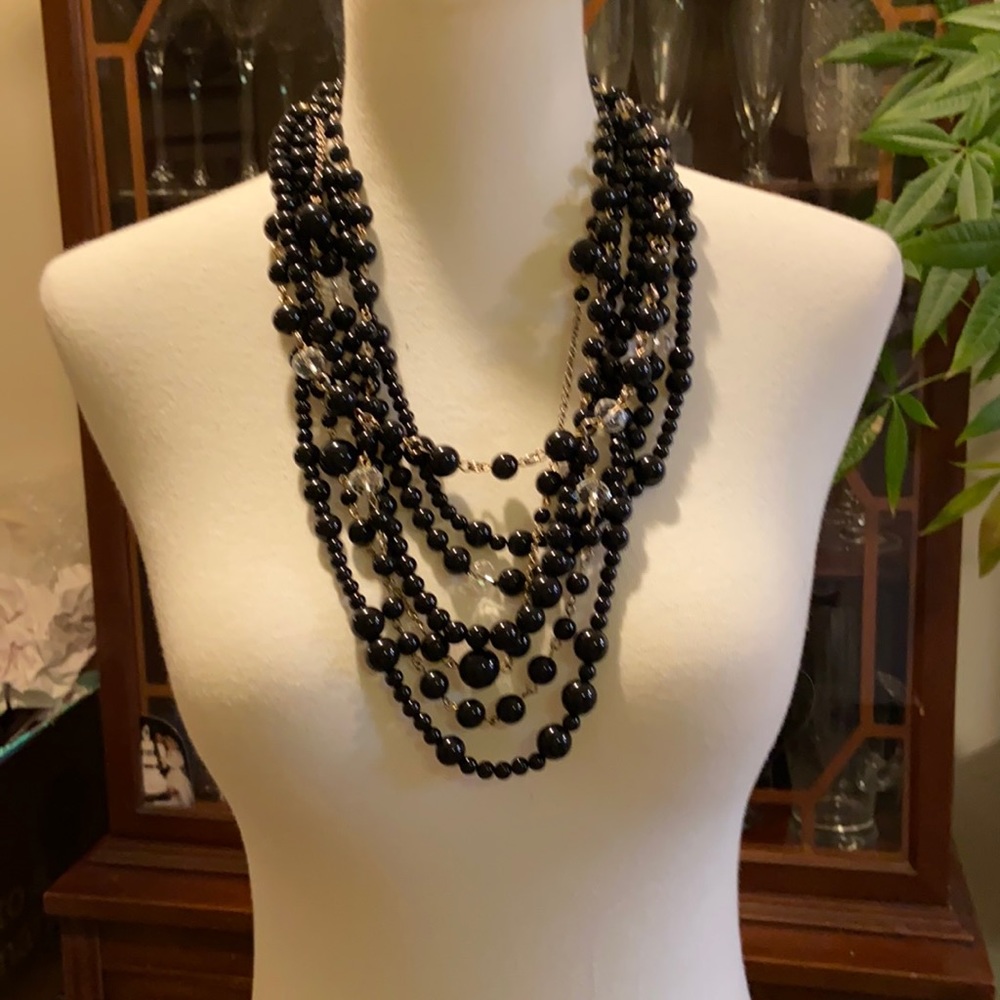 Gorgeous black beaded necklace